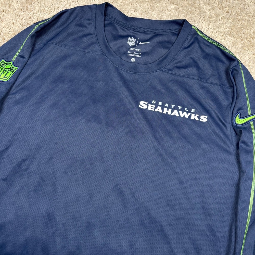 Nike Seattle Seahawks Dri-FIT Long Sleeve Shirt Mens XL Blue NFL FQ9478-419
